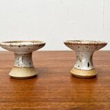 Mid-century Danish studio ceramic candle holders, 1960s, set of 2.