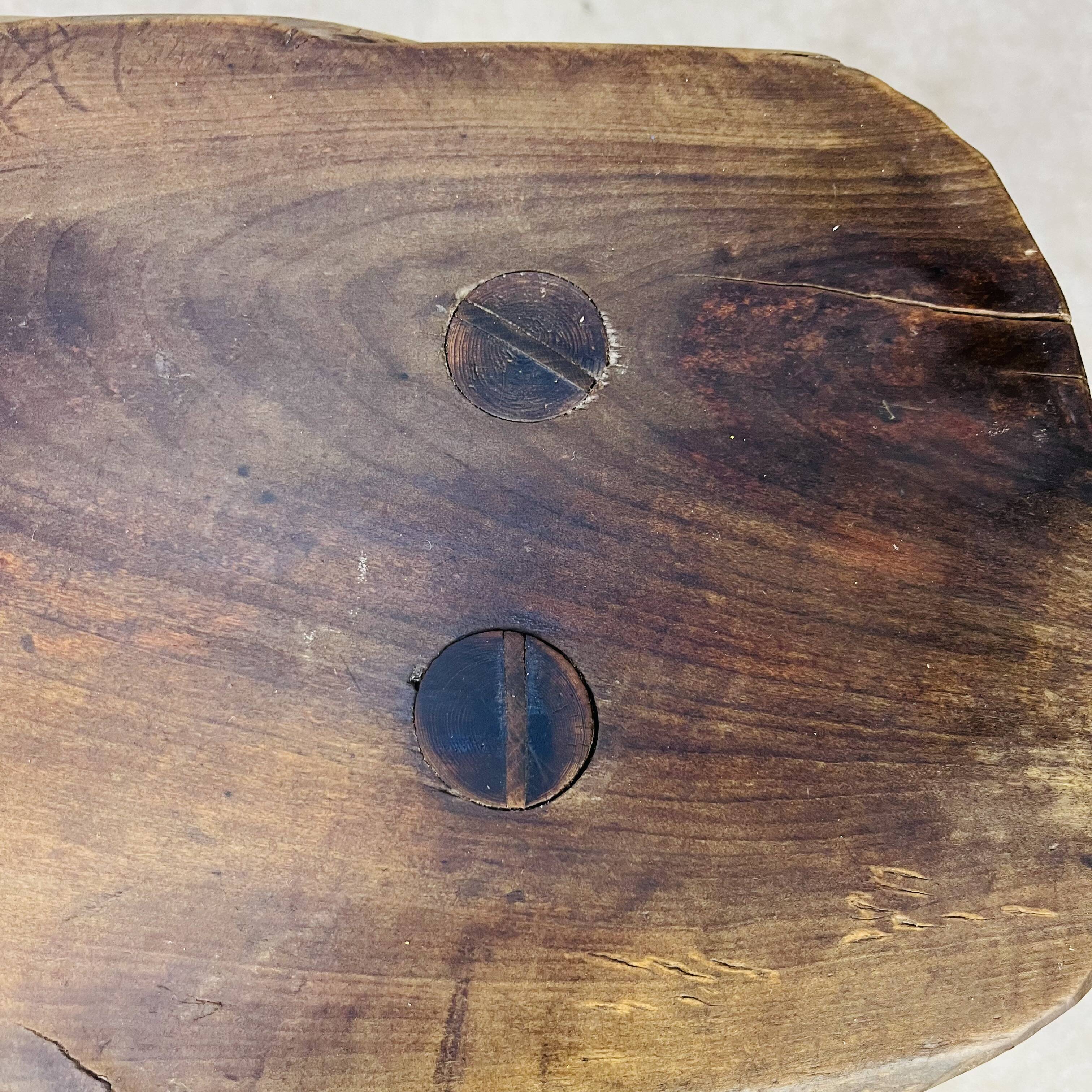 Solid wood brutalist farmhouse stool