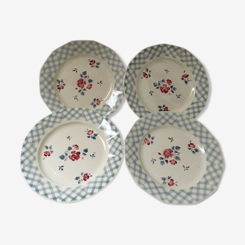 Quatre assiettes plates  Digoin modèle Bastia1920