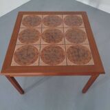 Danish ceramic and teak coffee table, 1960s