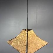 Midcentury cork pendant hanging lamp, Germany 1970s, Ingo Maurer style