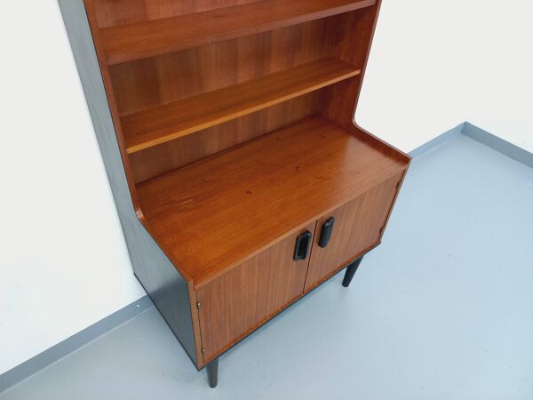 Bibliothèque étagère vintage style scandinave en teck des années 60