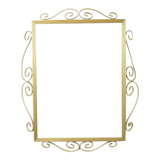 Miroir régence Hollywood métal doré facetté milieu du siècle 74cm