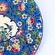Plat en émaux de Longwy – Décor d’oiseaux et fleurs polychromes – 1950