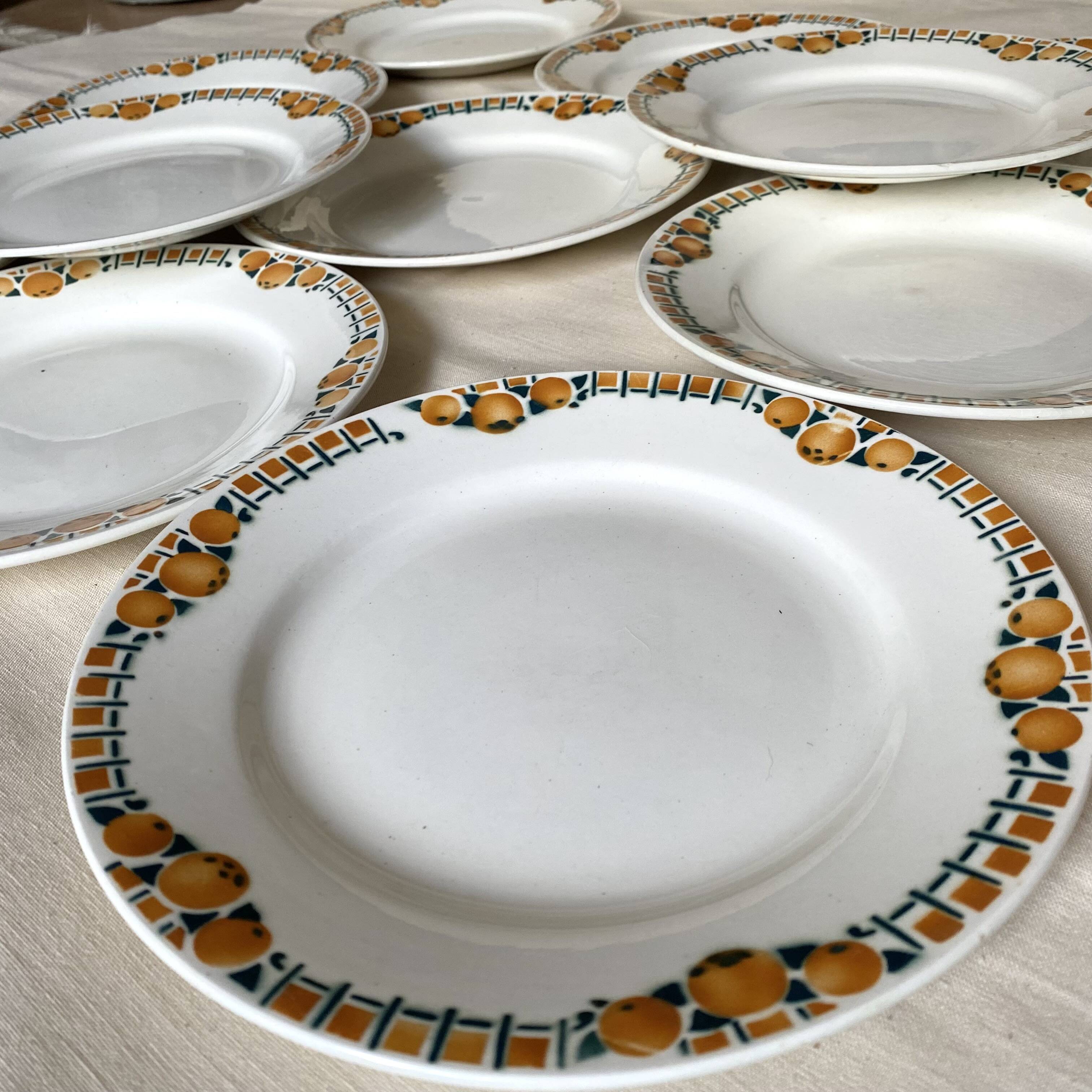 Céranord St Amand dinner plates from the 40s and 50s