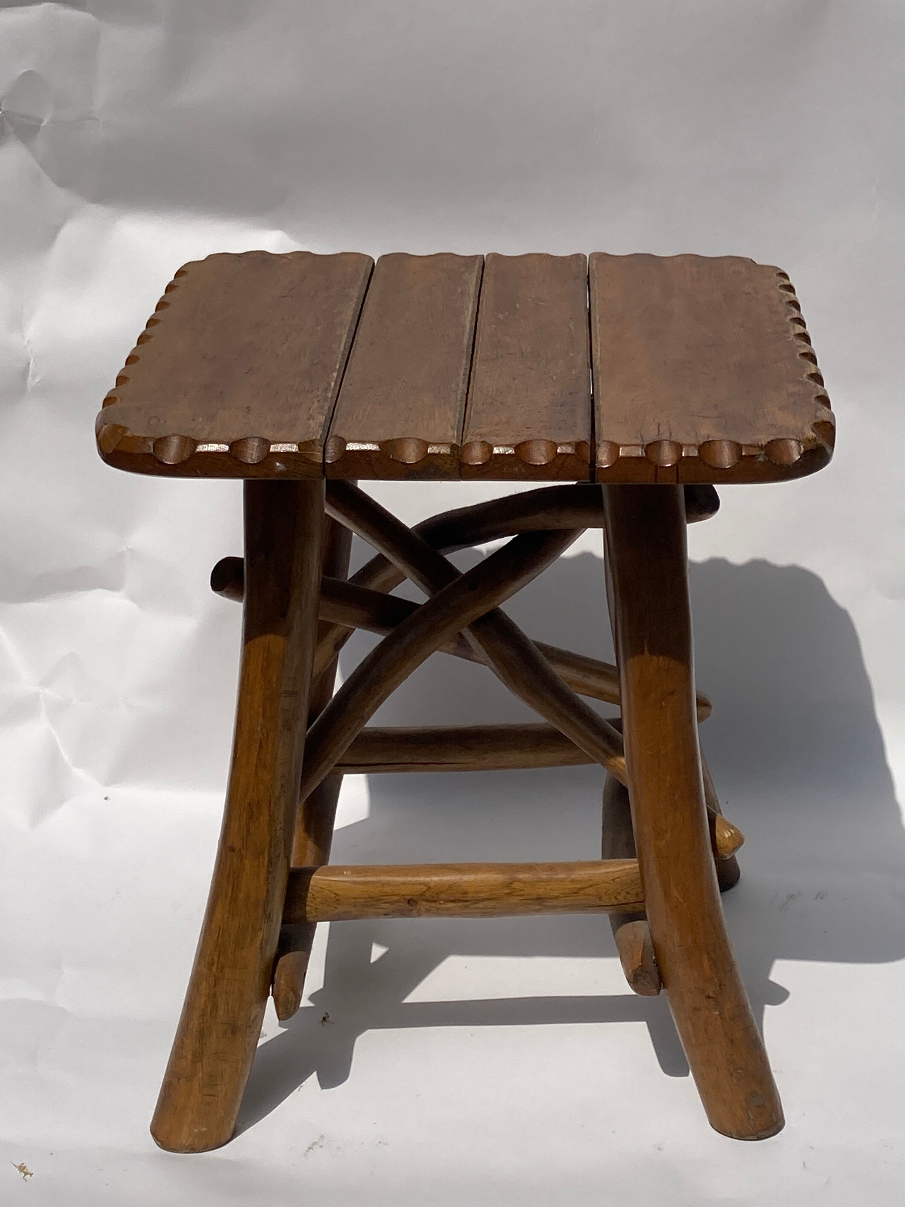 Brutalist Wabi Sabi organic tree stool or hocker