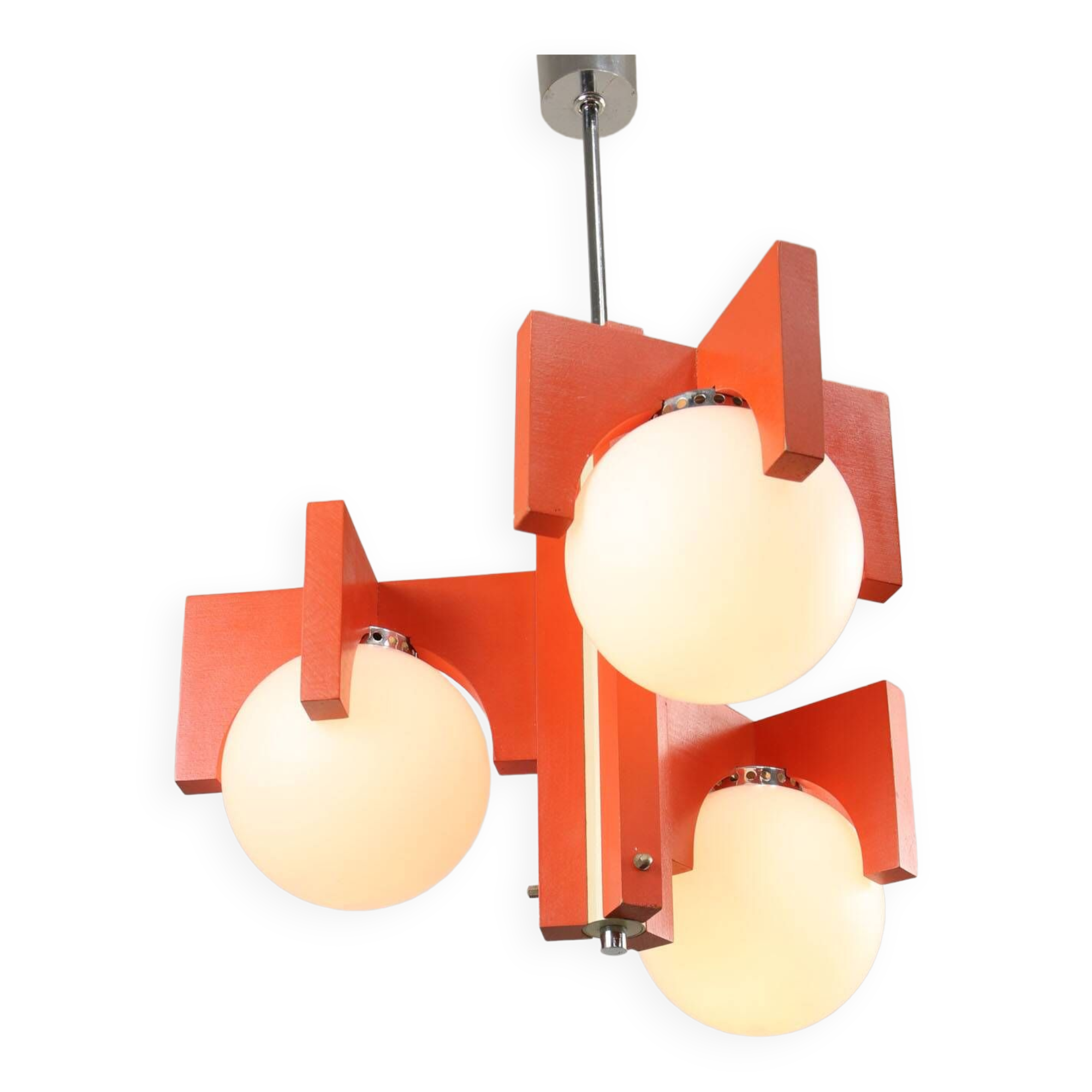 Lustre orange année 70 - Décoration