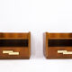 Pair of mid-century wooden drawers nightstands, Italy 1950s