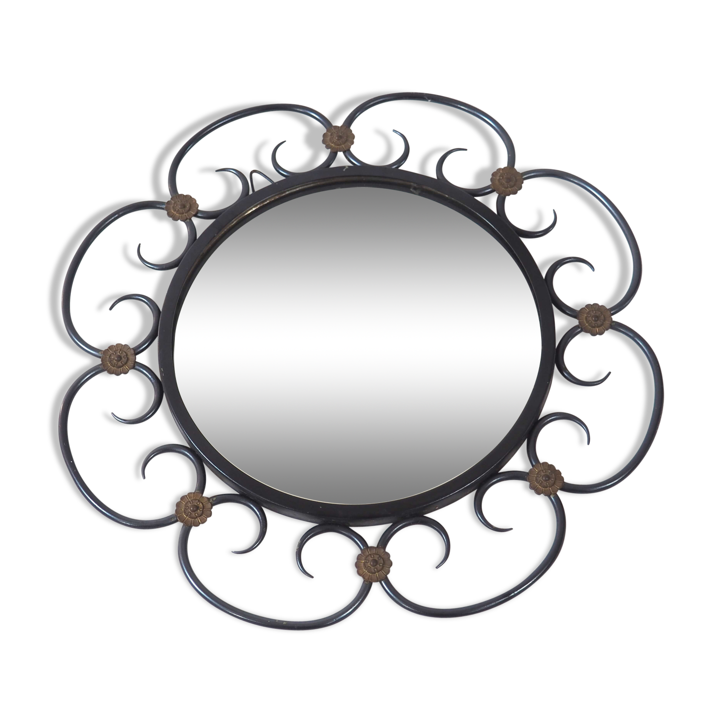 Metal daisy mirror 39x39cm