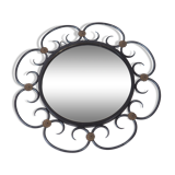 Metal daisy mirror 39x39cm