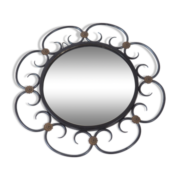 Metal daisy mirror 39x39cm