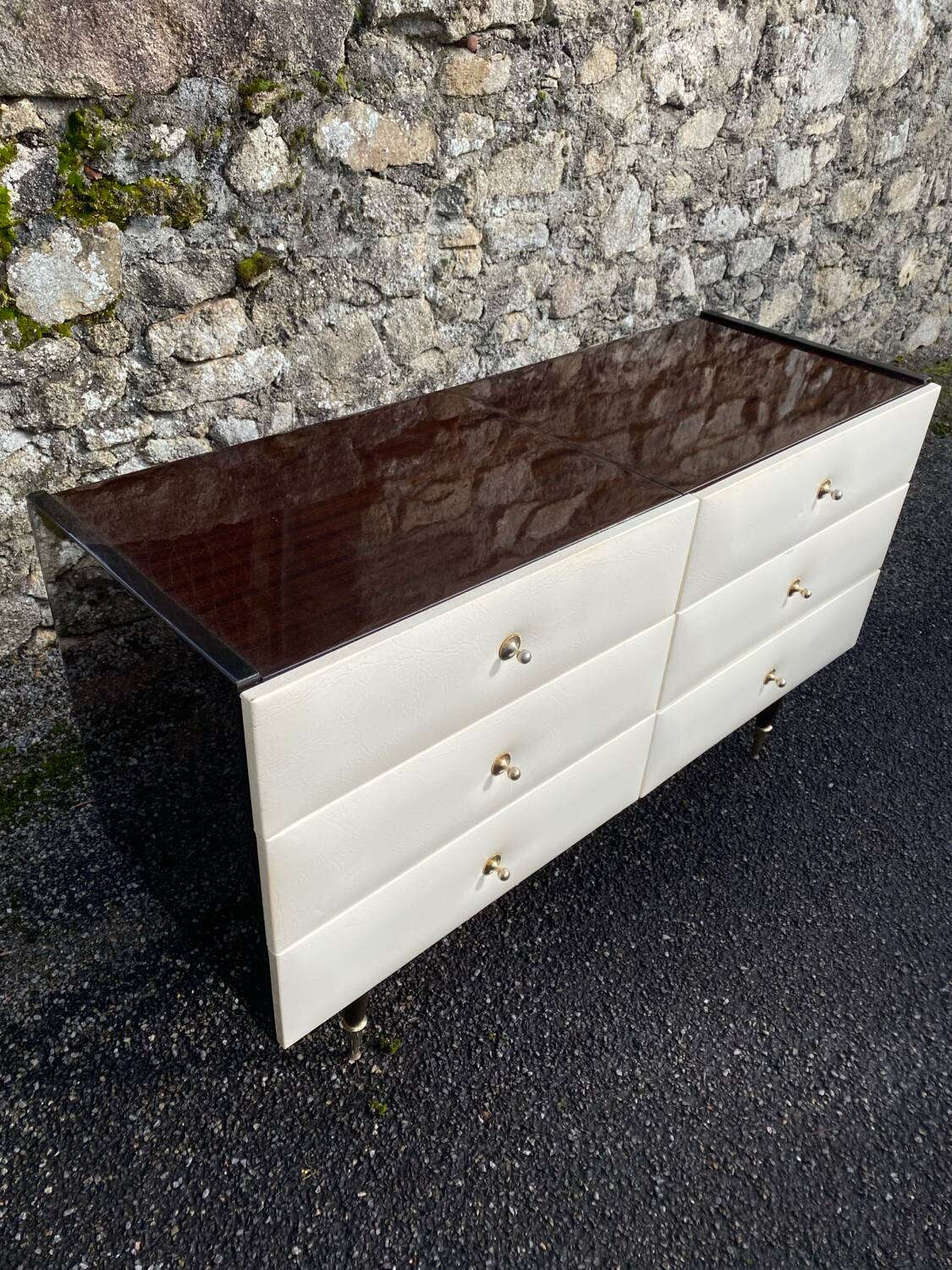 VINTAGE DRESSING TABLE WITH 6 DRAWERS 1960-1970 ROGER LANDAULT