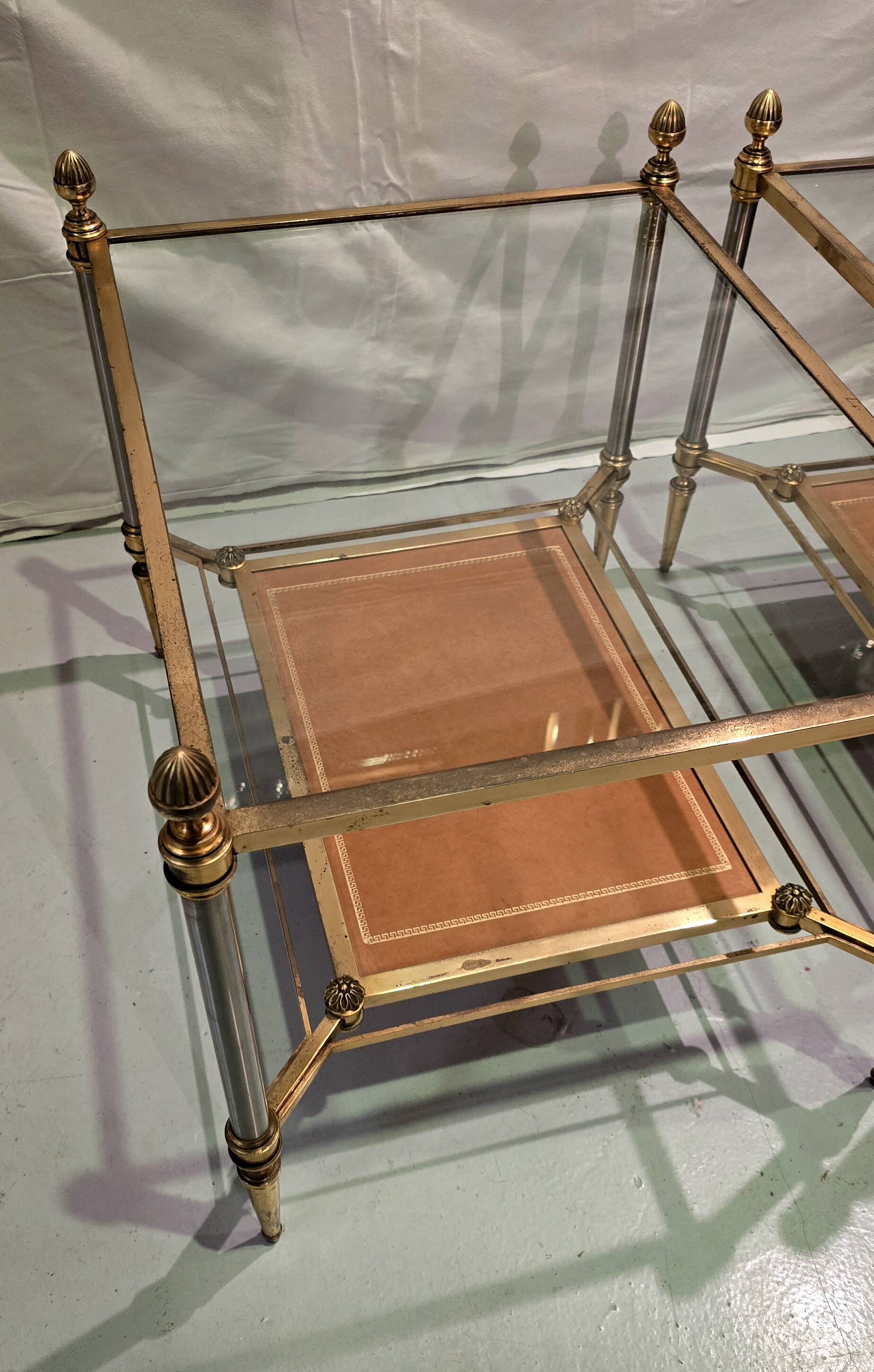 Pair of side tables attributed to Maison Jansen, circa 1950–1960.