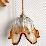 Pair of Murano glass tulip suspensions from 1970.