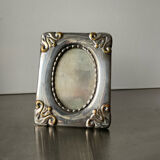 Art nouveau metal silver plated picture frame