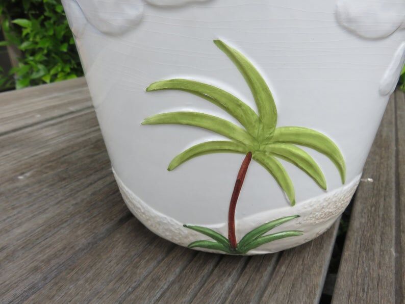 Flower pot "palm" ceramic Bassano Italy 60 70 years