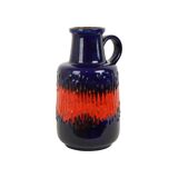 Vintage West Germany Pottery Scheurich Blue Orange Fat Lava 408-40