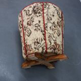 Tabouret Art déco capitonné en tissu à motifs floraux, Tchécoslovaquie, années 1930