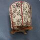 Art Deco upholstered stool with floral fabric, Czechoslovakia, 1930s