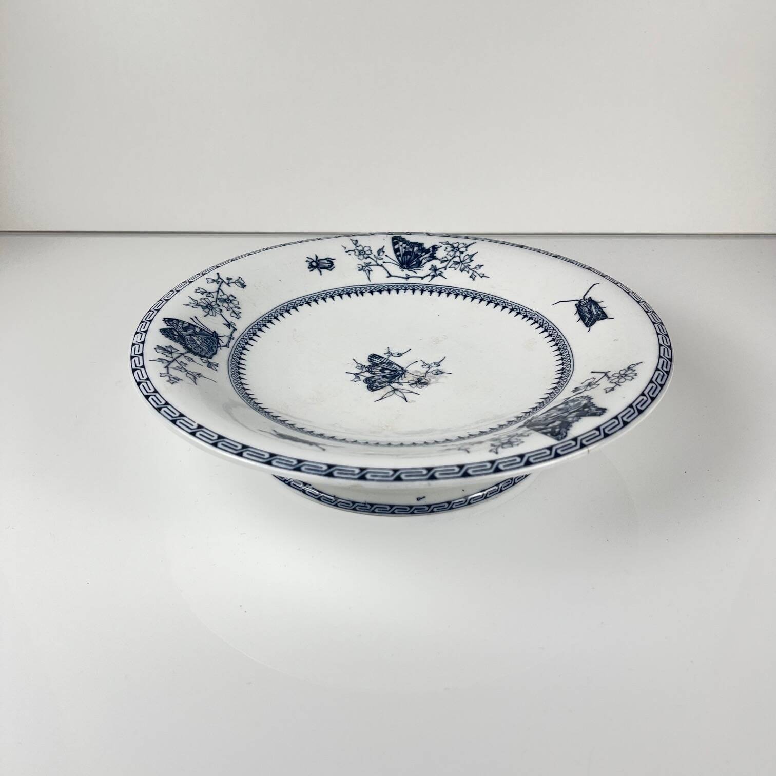 Low blue "Butterfly" compote dish by Minton & co, England, 19th century