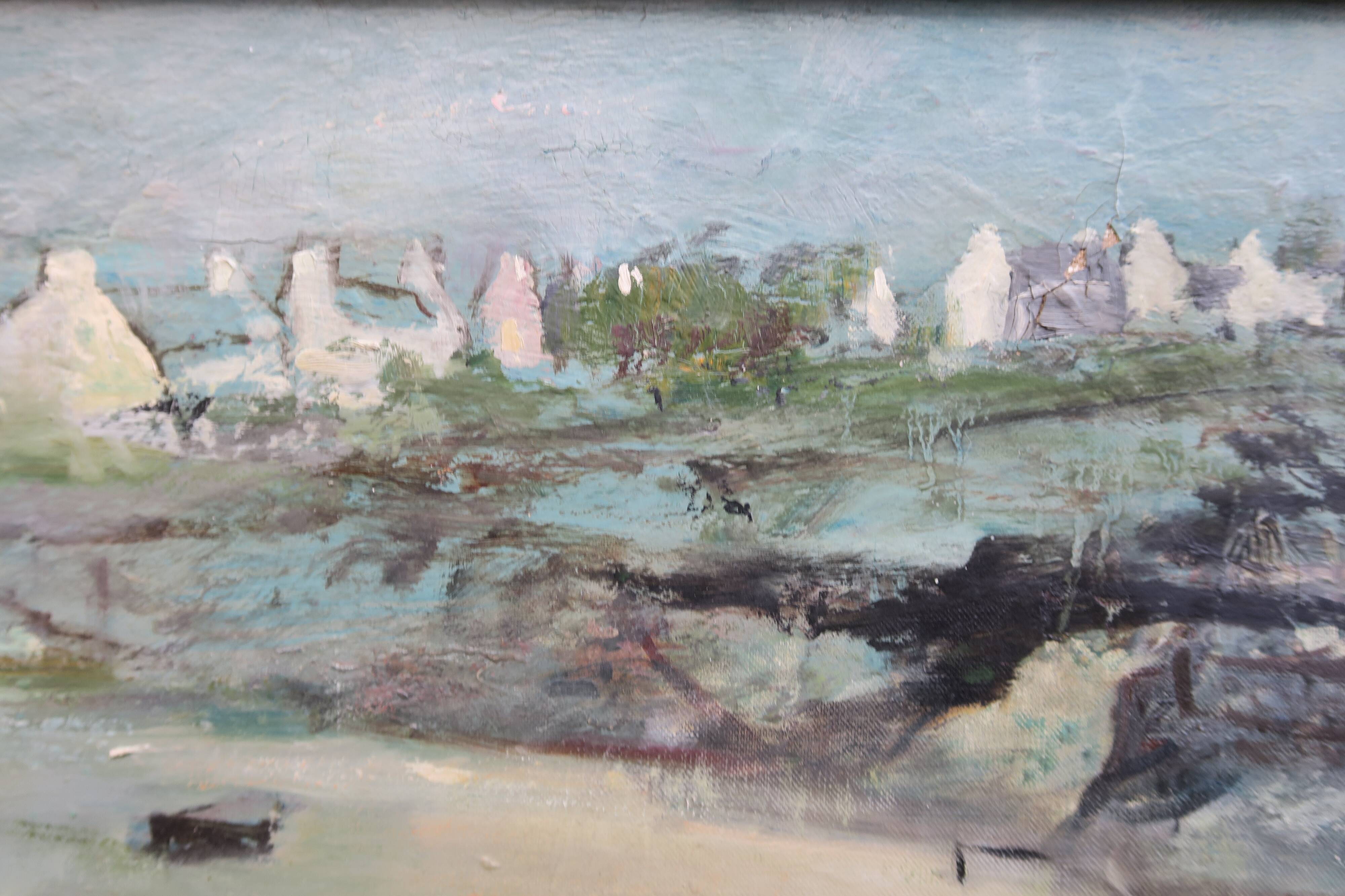 Painting seaside brittany artists' lounge 1970