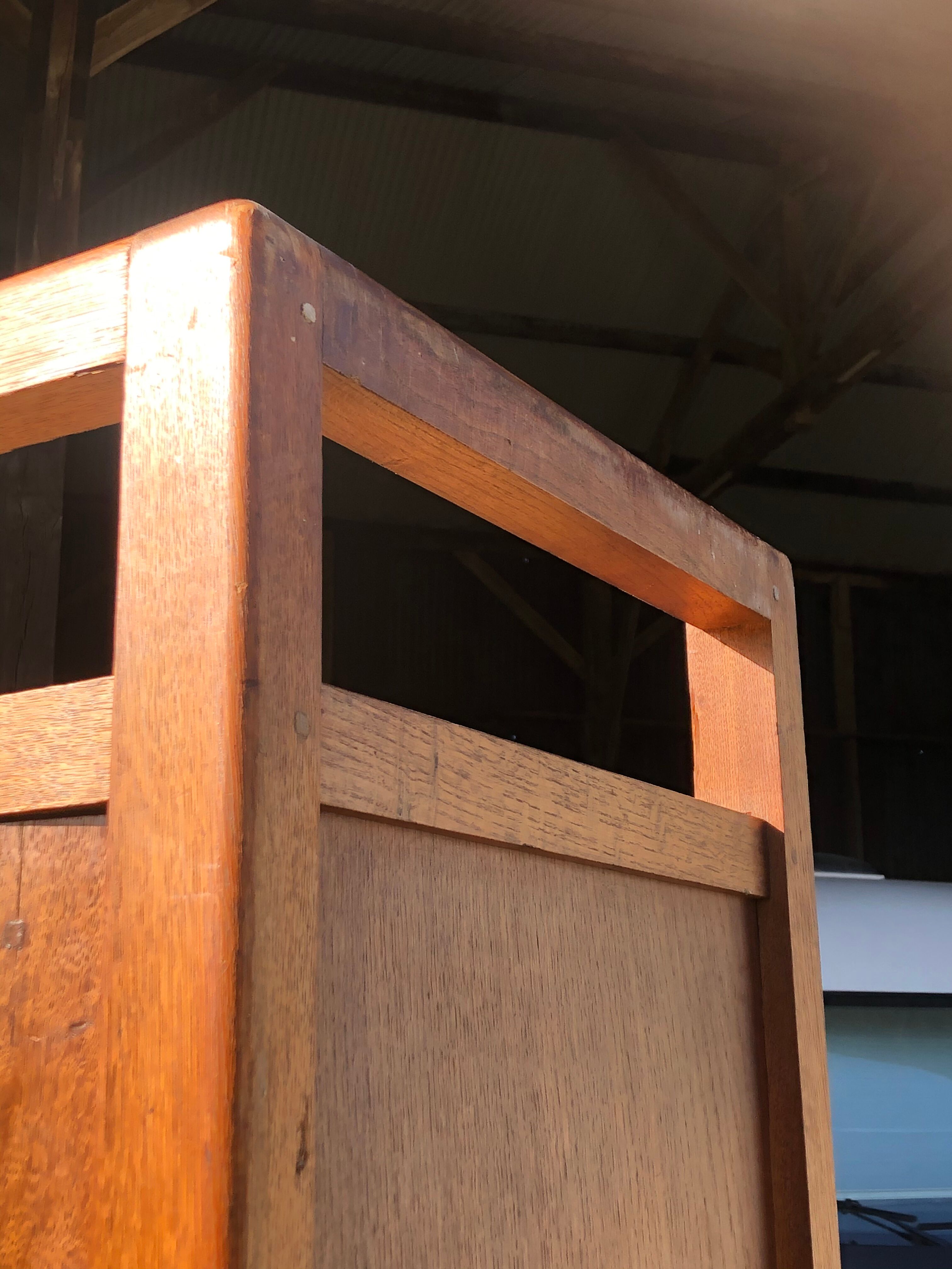 Modernist wardrobe in solid oak 1950