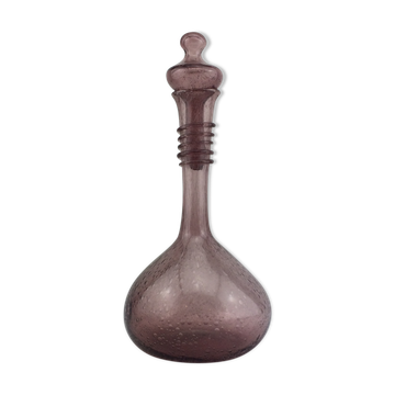 Carafe verre bullé de Biot rose