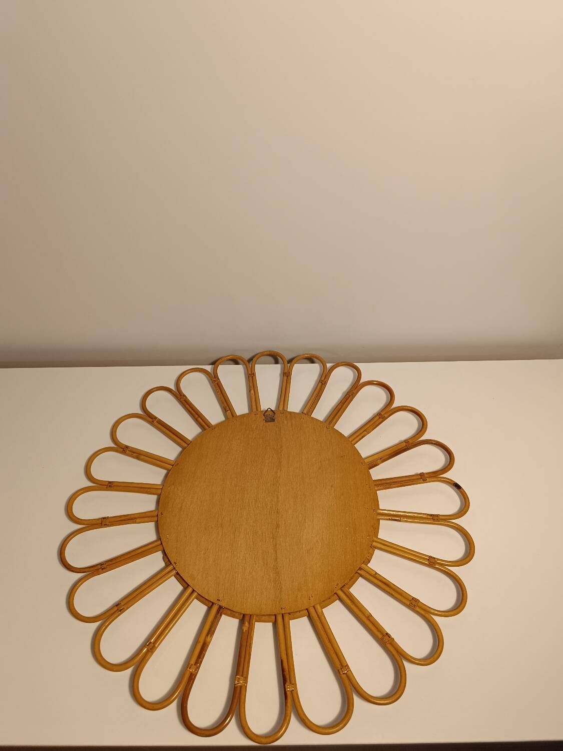 Vintage Rattan Witch/Sun Mirror