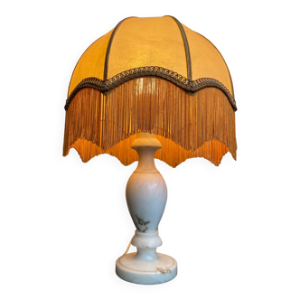 Vintage 40s style table lamp with fringed shade