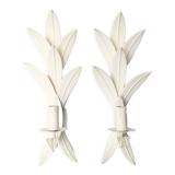 Pair of wall lamps with leaves, 70s