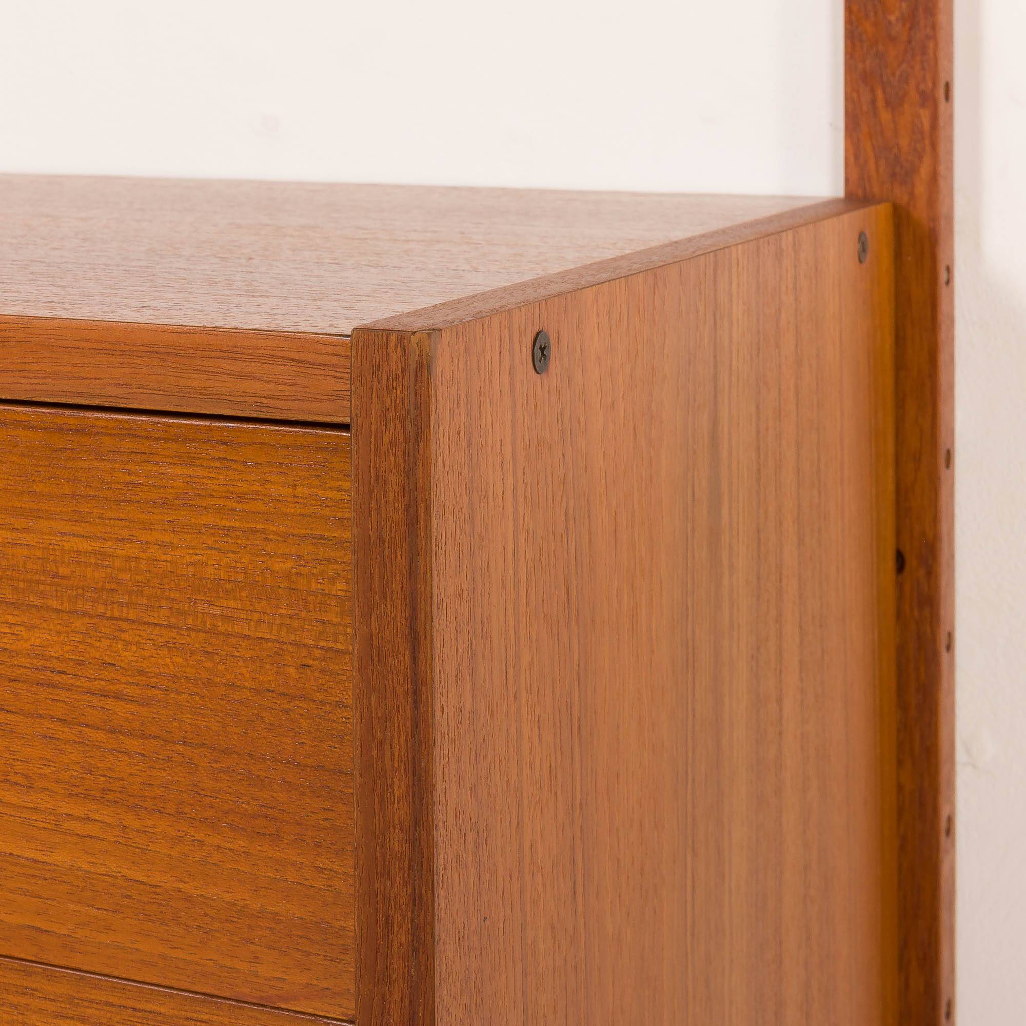 Scandinavian mid century wall unit in teak, 1960s