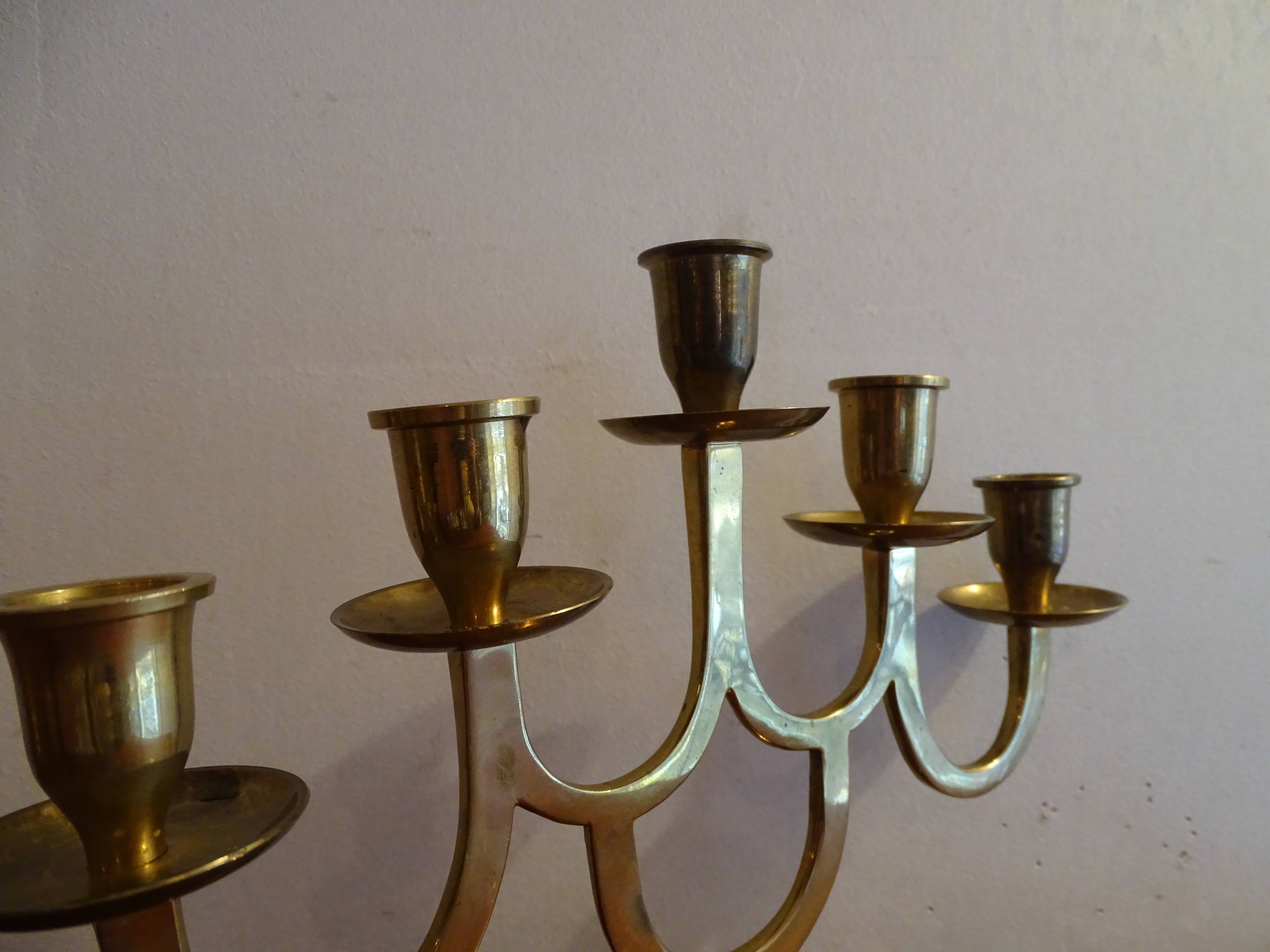 Chandelier 5 fires vintage brass