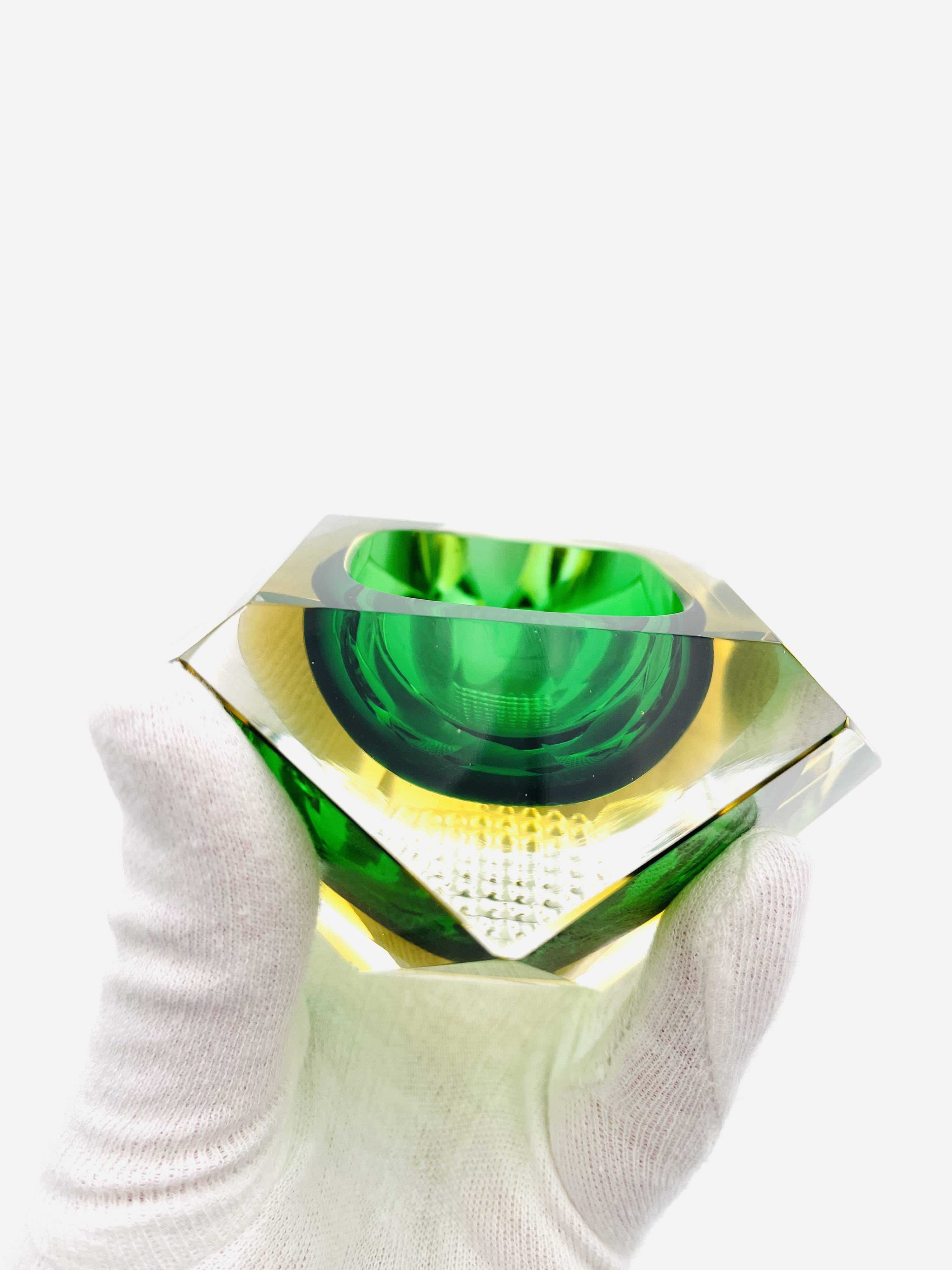 Murano bowl - Flavio Poli - Sommerso - Amber Green - Circa 1960