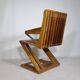 Zig Zag Vintage Chair Unique Piece Z Chair Solid Armchair, 70s 80s