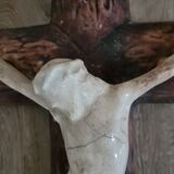 Polychrome Christ, nineteenth crown in patinated plaster