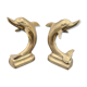 Pair of brass dolphins bookends
