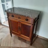 vintage - Small style chest of drawers - Louis XVI marble top with 1 drawer and 2 doors