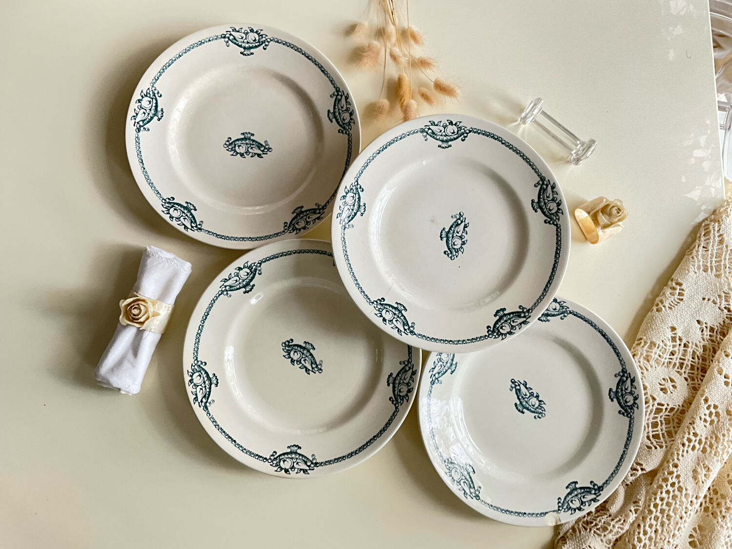 4 ironstone plates from Saint Amand