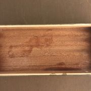 Rectangular mother-of-pearl and brass storage box 1970