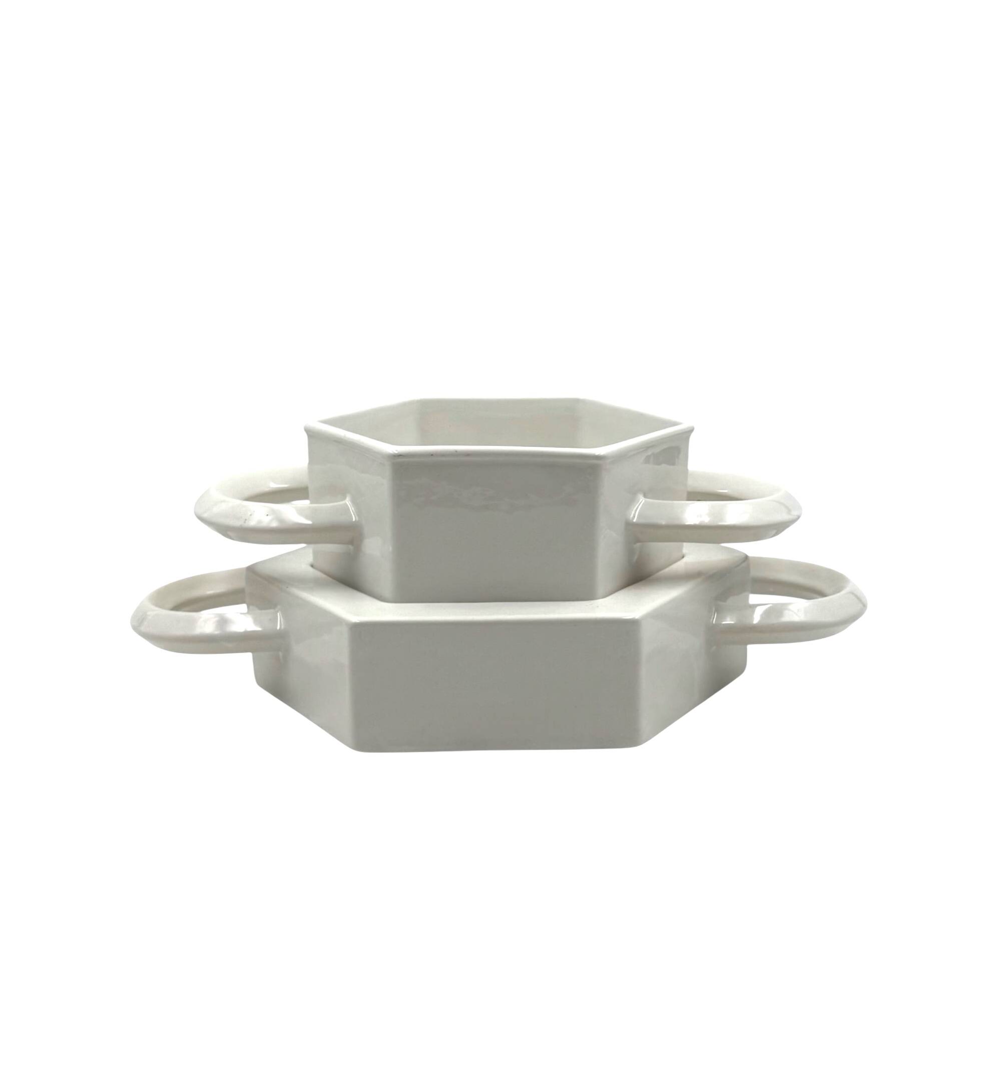Sergio Asti, white ceramic centerpiece, Gabbianelli Italy ca. 1970