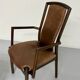 Set of 8 wooden and thick leather armchairs, Girsberger design, 80s