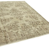 Hand-knotted unique turkish beige rug 208 cm x 310 cm