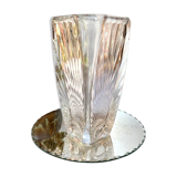 Vintage chiseled glass vase