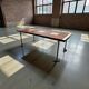 Vintage terracotta red coffee table / checkered table / coffee table