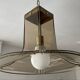 Italian suspension lamp in smoked glass and brass from the 1970s.