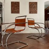 Pair of MR20 armchairs by Ludwig Mies van der Rohe, 1970s edition