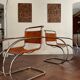 Pair of MR20 armchairs by Ludwig Mies van der Rohe, 1970s edition