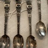 12 spoons, silver metal, douarnenez