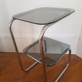 Metal console and smoked glass