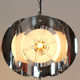 Geometric vintage chandelier in chrome and glass frosted by A.V. Mazzega